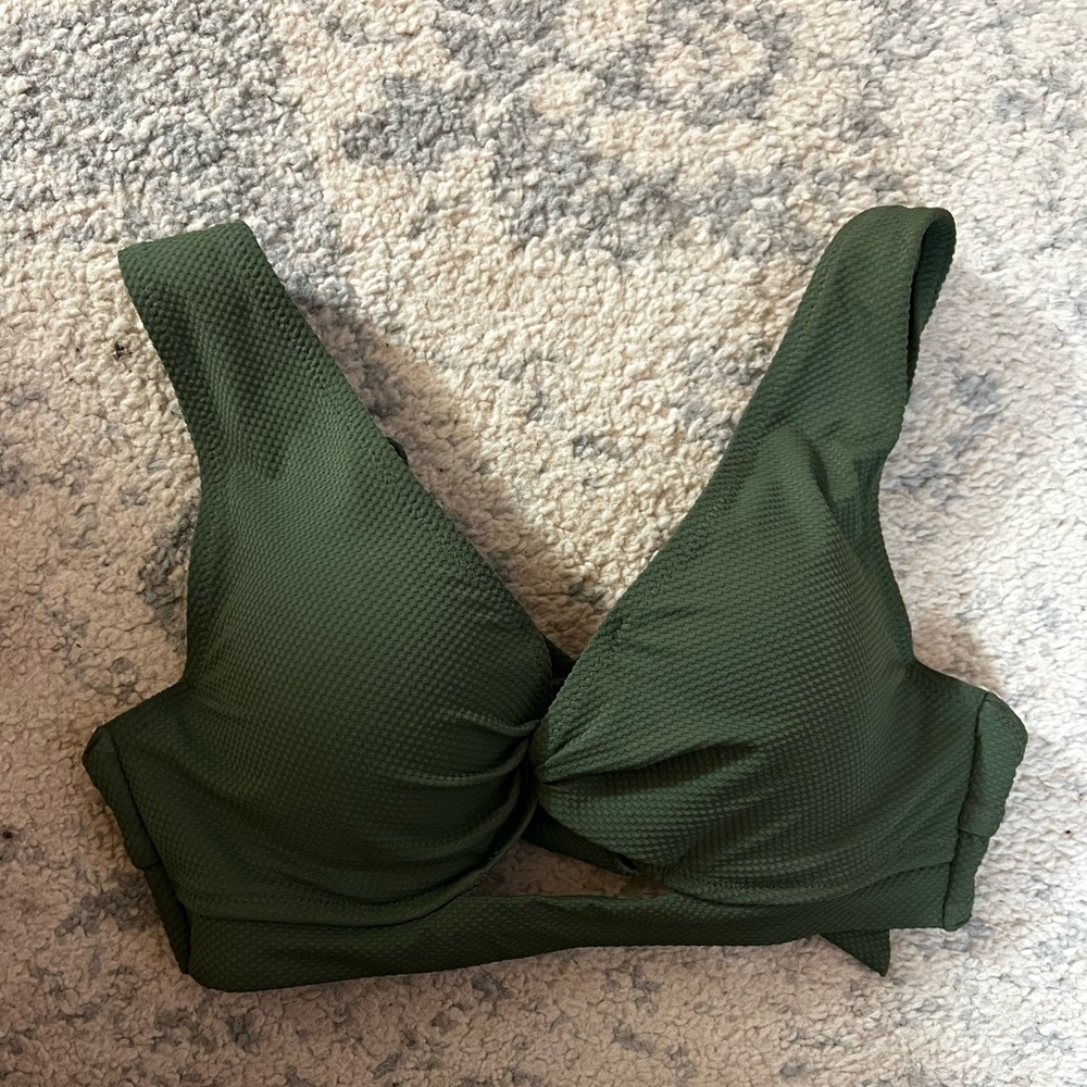 Green textured bikini top- 32B